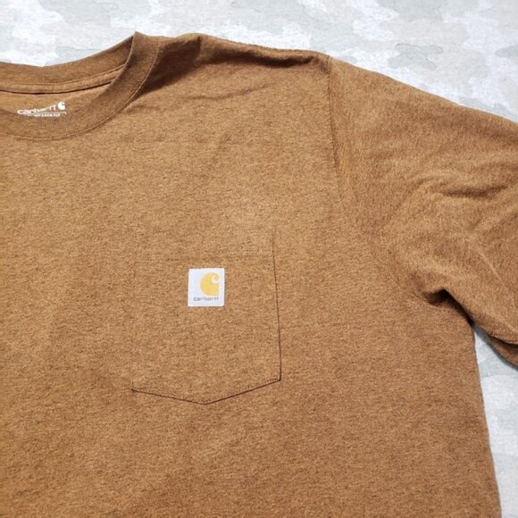 Carhartt Shirt Mens 3XL Brown Pockets Relaxed Fit Short Sleeve Workwear - Picture 4 of 12